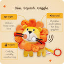 Roary The Lion Crinkle Toy for Baby - Sensory Tummy Time Toys - Plush Stuffed Animal with Teething Toy Chew Ring by TinyTreasures Baby Boutique