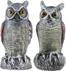 Hedoc 2 Pack Fake Owl Decoys to Scare Birds Away from Gardens and Rooftop, Long-Eared Owl Bird Deterrents, Nature Scarecrow Plastic Owls Pest Repellent, Owl Statue for Garden Decor, Yard Decoration by GreenHaven Gardens