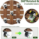 Yangbaga 2pack Plant Caddy 12’’Wood Duty Rolling Plant Stand with 2 360° Lockable Caster Wheels,Indoor Outdoor on Roller Patio/Flower Pot/Succulent Pots by GreenHaven Gardens