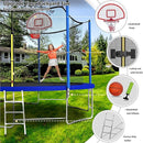 Upgraded 16FT 15FT 14FT 12FT 10FT 8FT Trampoline Outdoor with Basketball Hoop and Net, Capacity for 4-6 Kids and Adults by TinyTreasures Baby Boutique