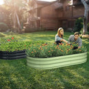 Raised Garden Bed Kit, 6x3x1 ft Galvanized Planter Box Outdoor with Safety Edging, Large Metal Raised Beds for Gardening Vegetables Flower Herb (Avocado Green) by GreenHaven Gardens