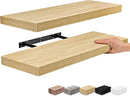 Sorbus Floating Shelves for Wall - 24" Bathroom Shelves, Wall Decor for Bedroom, Kitchen, Living Room, Home Decor & Book Storage - Mounted Floating Shelf with Invisible Brackets (Maple Wood, 2 Pack) by CozyNest Decor
