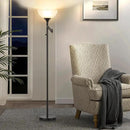 Floor Lamps for Living Room Black, 70" Tall Standing Lamp with Glass Shade, Torchiere Floor Lamp with 350°Adjustable Swing Arm Lamp, Pole lamp for Bedroom, Living Room, Office, Bulbs Included by CozyNest Decor