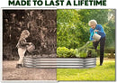 Galvanized Raised Garden Beds Outdoor // 8×2×1 ft Planter Raised Beds for Gardening, Vegetables, Flowers // Large Metal Garden Box (Silver) // Patented Tool-Free Design by GreenHaven Gardens