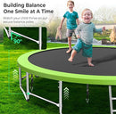 Upgraded 16FT 15FT 14FT 12FT 10FT 8FT Trampoline Outdoor with Basketball Hoop and Net, Capacity for 4-6 Kids and Adults by TinyTreasures Baby Boutique