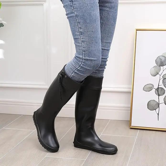 Asgard Packable Tall Rain Boots for Women Waterproof Rubber Garden Boots Ultra Lightweight Flat Mud Boots- NOT FOR WIDE CALF, photo 2 of 7