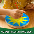 Creative Roots Mosaic Sun Stepping Stone Kit, Includes 7-Inch Ceramic Stepping Stone & 6 Vibrant Paints, DIY Garden Stone for Kids Ages 6+ by TinyTreasures Baby Boutique
