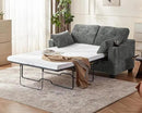 CHIC HOUSE Pull Out Sofa Bed, Full Size Sleeper Sofa, 2-in-1 Convertible Chenille Couch with USB Charging, Memory Form Couch for Living Room, Apartment & Small Space (Dark Grey, Chenille - Full) by CozyNest Decor