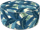 LVTXIII Indoor/Outdoor Inflatable Ottoman, D31 x H14 Inch Large Round Ottoman, All Weather Foot Rest Stool, Portable Footrest for Patio, Garden, Camping and Home - Swaying Palms Blue by CozyNest Decor