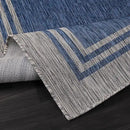 Bordered Outdoor Rug 5x7 Washable Outside Carpet for Indoor Patio Porch Waterproof Easy Cleaning Non Shedding Area Rugs Navy 5 x 7 by CozyNest Decor