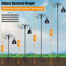 FEED GARDEN 92 Inch Adjustable Shepherd Hooks with Squirrel Baffles Heavy Duty Garden Hooks 5-Prong Base Bird Feeder Pole with Four Hooks for Hanging Plant Baskets Solar Lights Lanterns by GreenHaven Gardens