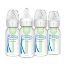 Dr. Brown's Natural Flow Anti-Colic Options+ Narrow Baby Bottle, 4 oz/120 mL, with Level 1 Slow Flow Nipple, 0m+, 4 Bottles by TinyTreasures Baby Boutique