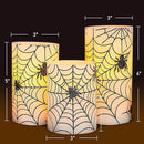 Spider Web Decor Flameless Candles Battery Operated with Remote Timer Haunted House Spooky Decorations Set of 3 Real Wax Black LED Flickering Candles Decorative for Halloween Decor Party by GreenHaven Gardens