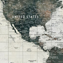 Personalized Push Pin World Map Canvas Print – Custom Framed
