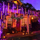 Orange Christmas Meteor Shower Rain Lights, 10 Tube 360 LED 12 Inch Outdoor String Lights, Falling Rain Raindrop Light for Halloween Tree Patio Garden Roof Eaves Decor Waterproof Plug by GreenHaven Gardens