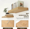 12 Inch Deep Floating Shelves | 30W x 12D Rustic Floating Shelves for Wall Set of 2 | Oak Shelves for Living Room Bathroom Laundry Room Bedroom Kitchen Home Office - Oak by CozyNest Decor