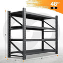 3000LBS Metal Storage Shelves, 48” W Heavy Duty Garage Shelving Units, 4 Tier Storage rack shelf, Steel Industrial Shelving , Adjustable Standing Shelf for Basement/Warehouse 48"W x 24"D x 70"H, Black by GreenHaven Gardens