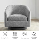 CHITA Swivel Accent Chair, FSC Certified Upholstered Fabric Barrel Chair for Living Room, Fully Assembled, Pebble Grey by CozyNest Decor