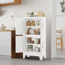47.25" Metal Pantry Cabinet, Storage Cabinets with 4 Door and 2 Adjustable Shelves, White Bathroom Cabinet, Freestanding Cupboard for Kitchen Dining Living Room Bathroom by CozyNest Decor