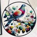 RIVEENY Stained Glass Window Hangings,8" Suncatcher Stained Glass Window Panels,Stained Panel Hangings Gift Women Girls Thanksgiving Birthday Gifts for Mom Grandma (Pigeon) by GreenHaven Gardens