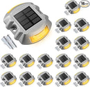 VOLISUN Solar Deck Lights, 16-Pack Led IP67 Waterproof Outdoor Warning Step Lights for Driveway, Sidewalk, Garden Pathway, Yard (Warm White) by CozyNest Decor