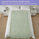 Bigacogo Chunky Knit Throw Blanket for Couch, 40x80 inches, 100% Hand Knitted with Thick Jumbo Chenille Yarn, Cozy Soft Large Rope Knot Cable Crochet Blankets for Sofa Bed Living Room, Sage Green by CozyNest Decor