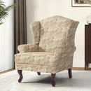 Accent Chair, High Back Upholstered Armchair with High Resilience Sponge & Wood Legs, Mid-Century Modern Comfy Single Sofa Reading Chairs for Living Room, Bedroom (Floral Sand, Set of 2) by CozyNest Decor
