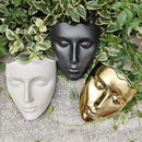 Face Vase,Ceramic Female Form Vase,Modern Sculpture Planter Pot,Human Face Dried Flower Shaped Vase,Wall Hanging Plant Pot for Home Decor Centerpieces, Office or Outdoor Hanging Decor Gold by GreenHaven Gardens