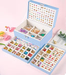 Earrings Jewelry Box for Girls, 5 Layers Jewelry Organizer with Earring Holder Organizer for Girls Earring Organizer Jewelry Boxes for Women Earrings and Necklaces Jewelry Box Organizer Blue by TinyTreasures Baby Boutique