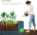 Best Choice Products 8x2x2ft Metal Raised Garden Bed, Oval Outdoor Deep Root Planter Box for Vegetables, Herbs w/ 4 Support Bars, 215 Gal Capacity - Peacock Blue by GreenHaven Gardens