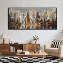 Framed Large Cityscape New York Wall Art Canvas Prints Abstract Brown City Theme Paintings Modern Canvas Wall Art for Living Room Pictures Wall Decor Bedroom Big Size 31x70 by CozyNest Decor