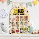 R HORSE My First Year Photo Frame Board, 3D One Happy Dude Birthday Decoration Display Wood Board, Baby Boy First Year Picture Frame 12 Months Milestone 1st Birthday Nursery Decor Gift by TinyTreasures Baby Boutique