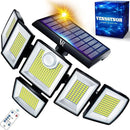 Solar Motion Sensor Flood Lights Outdoor - 496LEDs 3500LM 3 Lighting Modes 3 Levels Brightness, 6 Heads 360° Illumination, IP65 Waterproof Solar Security Lights,for Porch Yard Patio Garage by GreenHaven Gardens