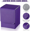 Yookeer 4 Pieces Leather Deck Card Boxes Cards Deck Game Box for Collectible Playing Card Box Compatible with MTG Commander(White, Black, Purple, Yellow,Vertical) by GreenHaven Gardens