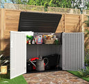 KINYING Horizontal Outdoor Storage Shed,47 Cu.ft Resin Outdoor Storage Cabinet Waterproof for Garden/Patio/Backyards by GreenHaven Gardens