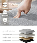Storage Ottoman Bench, Folding Ottoman Foot Rest, 15 x 30 x 15 Inches, End of Bed Bench, Storage Chest, for Living Room, Bedroom, Hallway, Entryway, Light Gray by CozyNest Decor