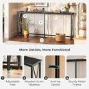 SUPERJARE 70 Inch Console Table with Outlets and USB-C Port, Extra Long Behind Couch Sofa Table with X-Shaped Design, Narrow for Entryway, Living Room, Metal Frame, Wooden Top, Black by CozyNest Decor