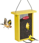Kingsyard Metal Mesh Bird Feeder for Outdoors Hanging, Finch Feeder for Nyjer/Thistle, Sliding Mesh & Built-in Perch, Recycled Plastic, Yellow by CozyNest Decor