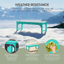 WestinTrends Malibu Outdoor Bench, All Weather Resistant Poly Lumber Backless Patio Garden Bench, Adirondack Curved Bench Seat for Comfort, Turquoise by GreenHaven Gardens