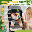 Jollybaby Musical Activity Pull String Hanging Toy for Baby Stroller Car Seat Crib Play Gym, Plush Stuffed Toucan Toy for Carseat with Music Teether Rattles, Sensory Toy for Baby Gift by TinyTreasures Baby Boutique