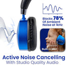Puro Sound Labs PuroQuiet Plus Noise Cancelling Headphones for Kids, Bluetooth Kids On Ear Headphones with Mic, Lightweight On-Ear Design, Studio-Grade Sound (Blue) by TinyTreasures Baby Boutique