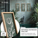 3D Floral Green Wall Art (Set of 3) Lightweight, Wooden Ready-to-Hang Boho Framed Wall Art for Bathroom, Master Bedroom, Living Room or Office - Premium Sage Green Farmhouse Decor - Gift-Boxed by CozyNest Decor