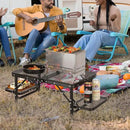 REDCAMP 35x16 Folding Grill Table for Outside with 2 Side Tables, 4 Adjustable Heights Portable Small Stand Table for Outdoor Indoor Camping Picnic BBQ by GreenHaven Gardens