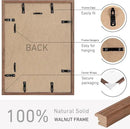 12x16 Picture Frame Natural Solid Walnut Photo Frames with 8.5x11 Removable Mat Wall Hanging Large Handcrafted Frame with HD Plexiglass Wall and Tabletop Display Large Poster Frame by CozyNest Decor