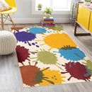 STARUIA Art Bedroom Rug, 4'x6' Machine Washable Kids Rug for Playroom, Paint Splash Rainbow Area Rugs for Classroom, Soft Colorful Living Room Rugs Throw Play Mat for Nursery Office Preschool by CozyNest Decor
