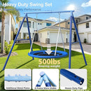 Heavy Duty 500lbs Saucer Swing Set - Outdoor Metal Frame Playground Equipment for Backyard, Includes 45'' Tree Swing & Adjustable Steel Stand - Kids/Toddlers Age 3-12 by TinyTreasures Baby Boutique