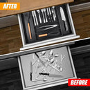 Bellsal Large Premium Bamboo Silverware Organizer - Expandable Utensil Drawer Organizer - 17"x19.6" Utensil Holder and Cutlery Tray with Grooved for Kitchen Flatware and Utensils(7-9 Slot, Black) by CozyNest Decor
