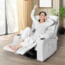 Rocking Recliner Chair, Massage Rocker Recliner Chair with Vibration Massage and Heat, USB and Type-C Ports,360° Swivel Faux Leather Chairs, Living Room, Bedroom, Nursery, RV, Light Grey by TinyTreasures Baby Boutique