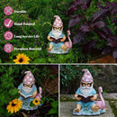 Gnome Statue Garden Decor, Resin Gnome and Flamingo Figurines Outdoor Decorations for Yard Art Porch Lawn Ornaments, Unique Housewarming Gifts by CozyNest Decor