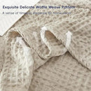 PHF Ultra Soft Waffle Weave Blanket King Size 104"x 90"- Washed Lightweight Breathable Cozy Woven Blanket for Bed - Aesthetic Decor for Couch Bedding Sofa Home Car - Light Khaki/Linen by CozyNest Decor